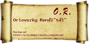 Orlovszky Renátó névjegykártya