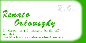 renato orlovszky business card